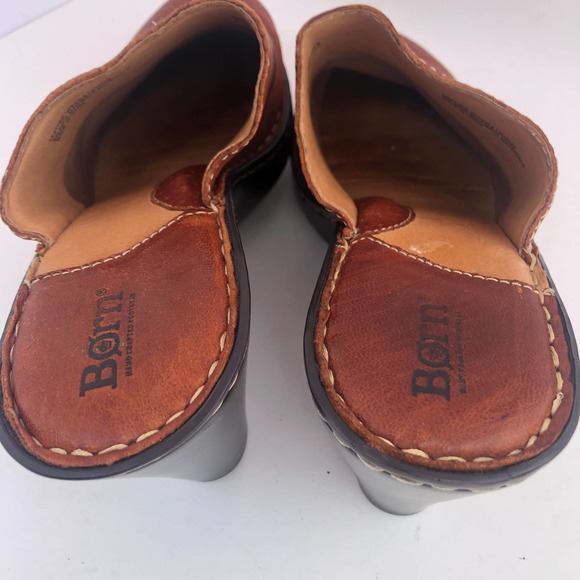Born Mule Clog Brown Leather Slip On Women's Sz 10 - Picture 8 of 10